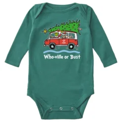 Baby Grinch And Max Who-Ville Or Bust Long Sleeve Crusher Bodysuit