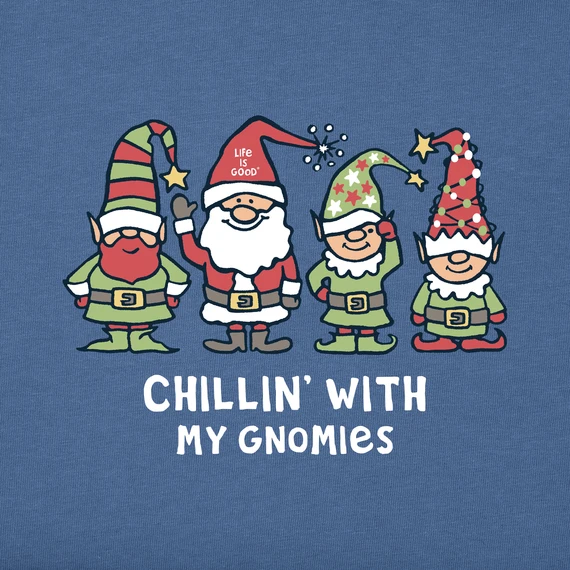Toddler Chillin Santa Gnomies Long Sleeve Crusher Tee 2 Toddler Chillin Santa Gnomies Long Sleeve Crusher Tee - Image 2