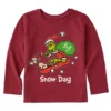 Toddler Grinch And Max Snow Day Long Sleeve Crusher Tee
