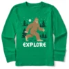 Kids Bigfoot Explore Long Sleeve Crusher Tee