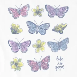 Kids Butterflies & BlossomsCrusher Tee 3 Kids Butterflies & BlossomsCrusher Tee -One Family Clothing Kids Butterflies Blossoms Short Sleeve Crusher Tee 103277 2 lg