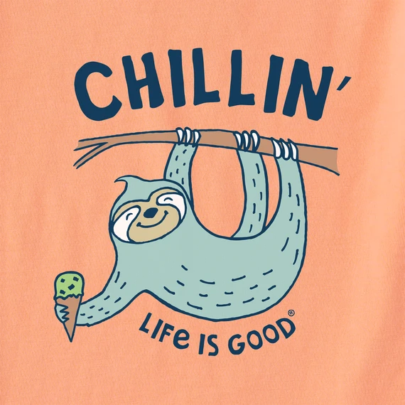 Kids Chillin' Sloth Long Sleeve Crusher Tee 2 Kids Chillin' Sloth Long Sleeve Crusher Tee - Image 2