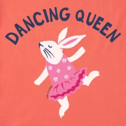 Kids Dancing Queen BunnyCrusher Tee -One Family Clothing Kids Dancing Queen Bunny Short Sleeve Crusher Tee 89725 2 lg