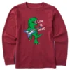 Kids Dino Rock Long Sleeve Crusher Tee