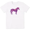 Kids Floral Pattern Horse Crusher Tee