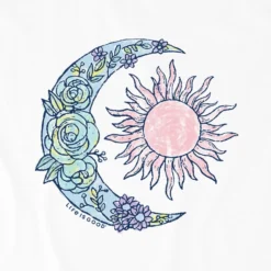Kids Floral Sun MoonCrusher Tee -One Family Clothing Kids Floral Sun Moon Short Sleeve Crusher Tee 104072 2 lg