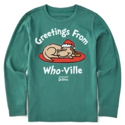 Kids Greetings From Who-Ville Max Long Sleeve Crusher Tee