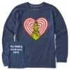 Kids Grinch Radiant Heart Christmas Long Sleeve Crusher Tee