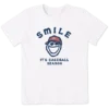Kids Jake Smile It's Baseball Season Crusher Tee