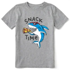 Kids Snack Time Pizza SharkCrusher Tee