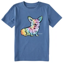 Kids Tie Dye Dog CorgiCrusher Tee