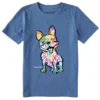 Kids Tie Dye French Bull DogCrusher Tee