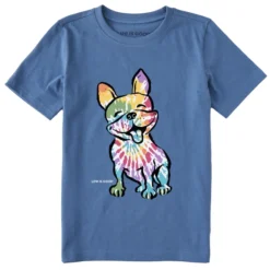 Kids Tie Dye French Bull DogCrusher Tee