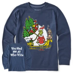 Kids You Had Me At Who-Ville Sleigh Long Sleeve Crusher Tee