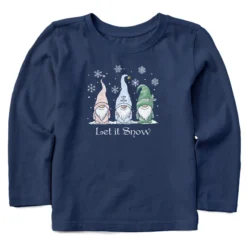 Toddler Let It Snow Gnomes Long Sleeve Crusher Tee