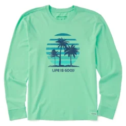 Men's 70's Retro Sun Palms Long Sleeve Crusher-LITE Tee