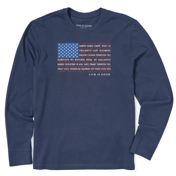 Men's Anthem Flag Long Sleeve Crusher-LITE Tee 1 Men's Anthem Flag Long Sleeve Crusher-LITE Tee