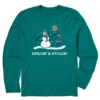 Men's Chillin' & Grillin' Snowman Long Sleeve Crusher-LITE Tee