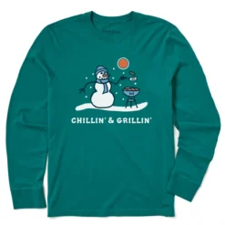 Men's Chillin' & Grillin' Snowman Long Sleeve Crusher-LITE Tee