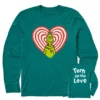 Men's Grinch Turn Up The Love Long Sleeve Crusher Tee