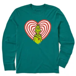 Men's Grinch Turn Up The Love Long Sleeve Crusher Tee -One Family Clothing Mens Grinch Turn Up The Love Long Sleeve Crusher Tee 83547 3 lg