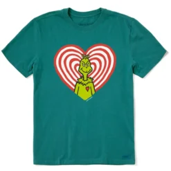 Men's Grinch Turn Up The LoveCrusher Tee -One Family Clothing Mens Grinch Turn Up The Love Short Sleeve Crusher Tee 83515 3 lg
