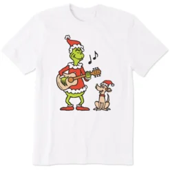 Men's Grinch And Max Dont Stop BelievinCrusher Tee -One Family Clothing Mens Grinch and Max Dont Stop Believin Short Sleeve Crusher Tee 83026 3 lg