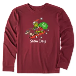 Men's Grinch And Max Snow Day Long Sleeve Crusher Tee