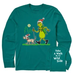 Men's Grinch And Max Wild Side Long Sleeve Crusher Tee