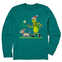 Men's Grinch And Max Wild Side Long Sleeve Crusher Tee -One Family Clothing Mens Grinch and Max Wild Side Long Sleeve Crusher Tee 83037 3 lg