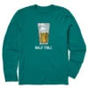 Men's Half Full Beer Long Sleeve Crusher-LITE Tee