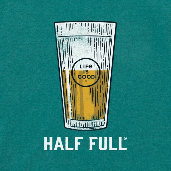 Men's Half Full Beer Long Sleeve Crusher-LITE Tee 2 Men's Half Full Beer Long Sleeve Crusher-LITE Tee - Image 2