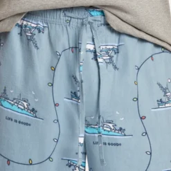 Men's Holiday On The Water Pattern Classic Sleep Pant -One Family Clothing Mens Holiday On The Water Pattern Classic Sleep Pant 80635 3 lg