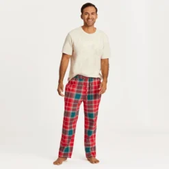 Men's Holiday Red Plaid Classic Sleep Pant -One Family Clothing Mens Holiday Red Plaid Classic Sleep Pant 80632 5 lg