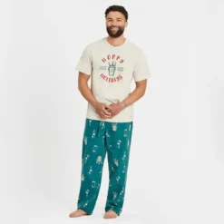 Men's Hoppy Holidays Pattern Classic Sleep Pant -One Family Clothing Mens Hoppy Holidays Pattern Classic Sleep Pant 80634 5 lg
