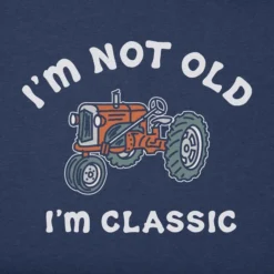 Men's Im Not Old Classic Tractor Long Sleeve Crusher Tee -One Family Clothing Mens Im not Old Classic Tractor Long Sleeve Crusher Tee 80784 2 lg