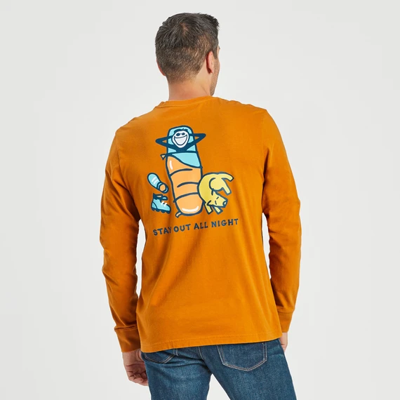 Men's Jake And Rocket Stay Out All Night Long Sleeve Crusher Tee 1 Men's Jake And Rocket Stay Out All Night Long Sleeve Crusher Tee