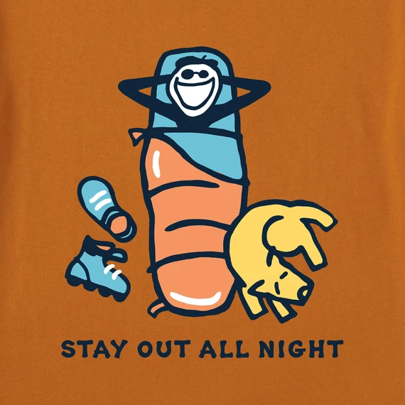 Men's Jake And Rocket Stay Out All Night Long Sleeve Crusher Tee 2 Men's Jake And Rocket Stay Out All Night Long Sleeve Crusher Tee - Image 2