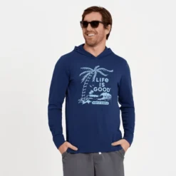 Men's Keep It Simple Palms Textured Slub Hoodie