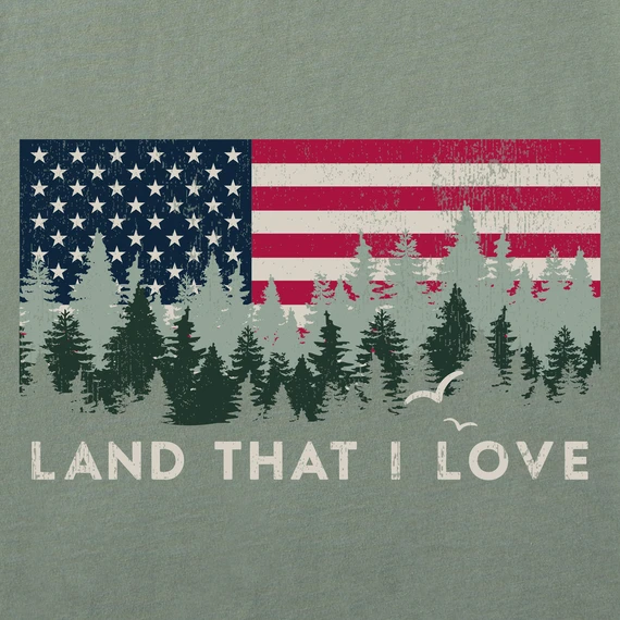 Men's Land That I Love Flag Long Sleeve Crusher Tee 2 Men's Land That I Love Flag Long Sleeve Crusher Tee - Image 2