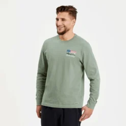Men's Land That I Love Flag Long Sleeve Crusher Tee 8 Men's Land That I Love Flag Long Sleeve Crusher Tee -One Family Clothing Mens Land that I Love Flag Long Sleeve Crusher Tee 80790 3 lg