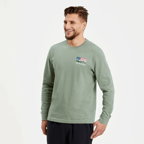 Men's Land That I Love Flag Long Sleeve Crusher Tee 3 Men's Land That I Love Flag Long Sleeve Crusher Tee - Image 3