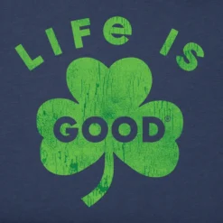 Men's Life Is Good Bold Shamrock Long Sleeve Crusher Tee 4 Men's Life Is Good Bold Shamrock Long Sleeve Crusher Tee -One Family Clothing Mens Life is Good Bold Shamrock Long Sleeve Crusher Tee 102185 2 lg