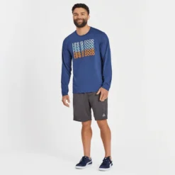 Men's Linear Life Is Good Stack Long Sleeve Active Tee -One Family Clothing Mens Linear Life is Good Stack Long Sleeve Active Tee 80646 5 lg