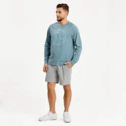 Men's Linear Sun And Wave Crusher-FLEX Crew -One Family Clothing Mens Linear Sun and Wave CrusherFLEX Crew 80608 5 lg