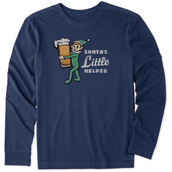 Men's Little Helper Long Sleeve Crusher Tee 1 Men's Little Helper Long Sleeve Crusher Tee