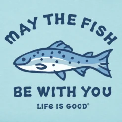 Men's May The Fish Be With YouCrusher Tee -One Family Clothing Mens May The Fish Be With You Short Sleeve Crusher Tee 119120 2 lg