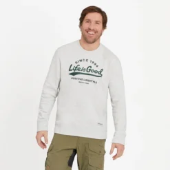Men's Positive Ballyard Script Simply True Fleece Crew