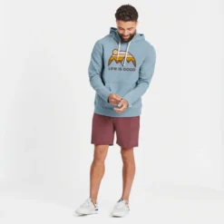 Men's Retro Mountains Simply True Fleece Hoodie -One Family Clothing Mens Retro Mountains Simply True Fleece Hoodie 80924 4 lg