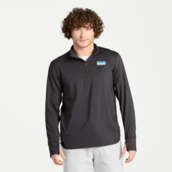Men's Solid Active Quarter-Zip Pullover
